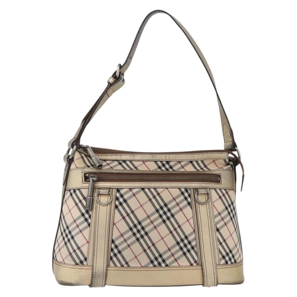 Burberry Nova Check Canvas Shoulder Bag Beige